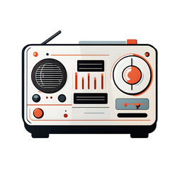 Poster - Modern design icon of a radio symbolising broadcasting, isolated on a empty plain background