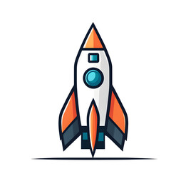 Poster - Modern design icon of a rocket symbolising innovation, isolated on a empty plain background