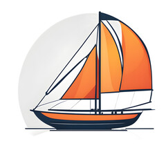Poster - Modern design icon of a sailboat symbolising freedom, isolated on a empty plain background