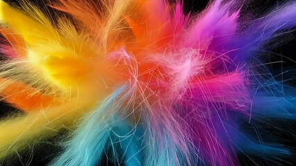 Poster - Colorful explosion of vibrant hues creating a stunning visual display at an outdoor festival in the heart of the city Generative AI