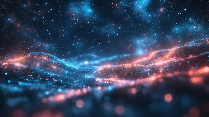 Aufkleber - retro 80s video game background,grid of blue light streaking in space,stock image