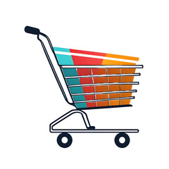 Aufkleber - Modern design icon of a shopping cart symbolising retail, isolated on a empty plain background
