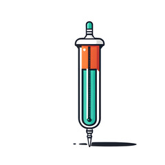 Poster - Modern design icon of a syringe with shield symbolising medical protection, isolated on a empty plain background