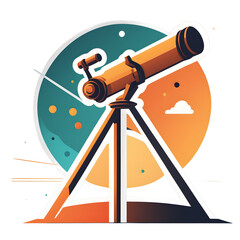 Poster - Modern design icon of a telescope symbolizing space exploration isolated on a empty plain background