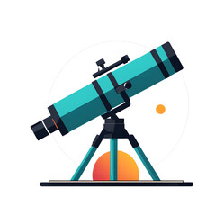 Poster - Modern design icon of a telescope symbolizing space exploration isolated on a empty plain background