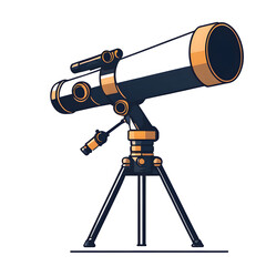 Poster - Modern design icon of a telescope symbolizing space exploration isolated on a empty plain background