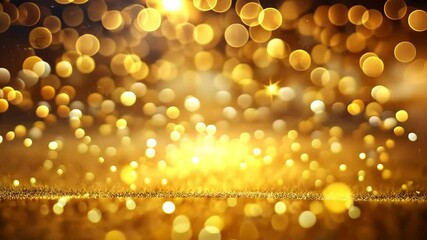 Wall Mural - golden glitter sparkles with bokeh lights and starbursts