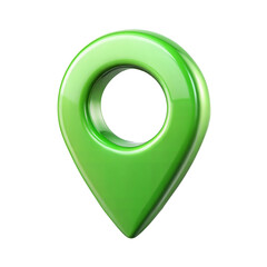 Fototapete - 3d green map pointer icon isolated on transparent background. Green location pin cut out