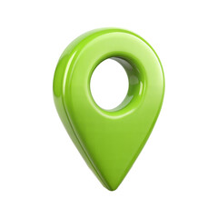 Fototapete - 3d green map pointer icon isolated on transparent background. Green location pin cut out
