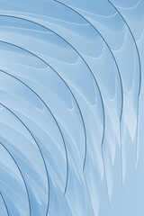 Poster - modern abstract background, pattern - curved lines of plastic surfaces, layered on light pastel blue
