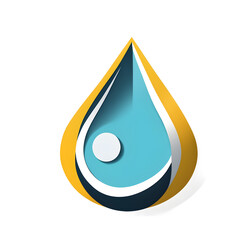 Poster - Modern design icon of a water droplet symbolizing environmental awareness isolated on a empty plain background