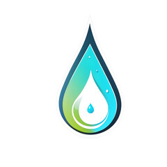 Poster - Modern design icon of a water droplet symbolizing environmental awareness isolated on a empty plain background