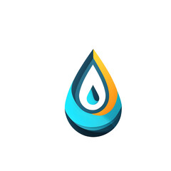 Poster - Modern design icon of a water droplet symbolizing environmental awareness isolated on a empty plain background