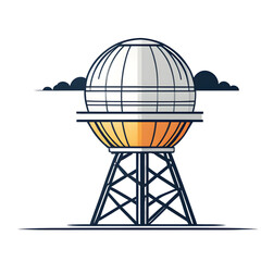 Poster - Modern design icon of a weather radar tower symbolising meteorology infrastructure isolated on a empty plain background