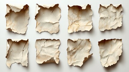 Poster - set of vector realistic illustrations of a torn sheet of paper from a workbook,shadow isolated,stock photo