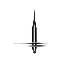 Poster - Modern design icon of an acupuncture needle symbolising alternative healing isolated on a empty plain background