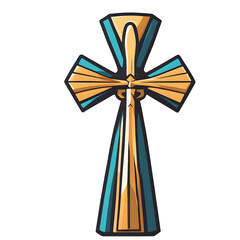 Poster - Modern design icon of an Egyptian ankh symbolising eternal life isolated on a empty plain background