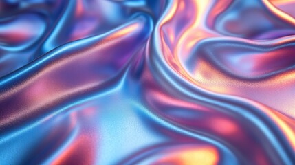 Poster - silver iridescent hologram rainbow foil texture background