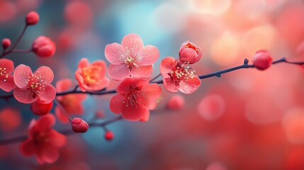 Aufkleber - spring flowers painting blossom plant,stock photo