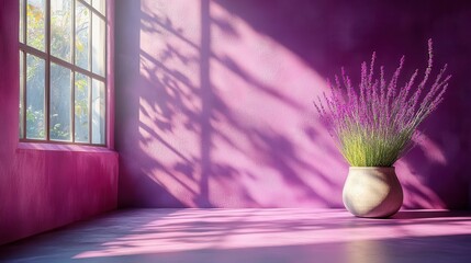 Poster - stock photo features a minimalist gradient purple studio room background creating a sleek,versatile setting for product photography,stock photo