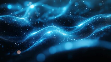 Poster - Abstract digital landscape composed of dynamic glowing particles,symbolizing big data,artificial intelligence,machine learning,the visualization quantum computing futuristic cyber environment.banner