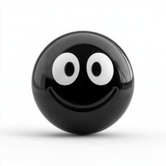 Aufkleber - Happy glossy sphere with eyes on white background