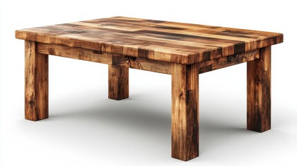 Poster - top,side views of wooden dining table isolated on transparent background,stock photo