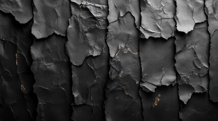 Aufkleber - torn black pages,uneven texture edges set of ripped black paper sheets isolated on transparent background document or newspaper mockup,stock image