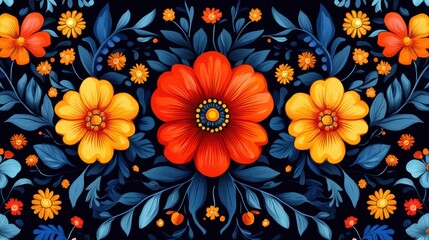 Aufkleber - vibrant seamless pattern celebrating hispanic heritage month,traditional motifs perfect for cultural designs,festive projects,stock image