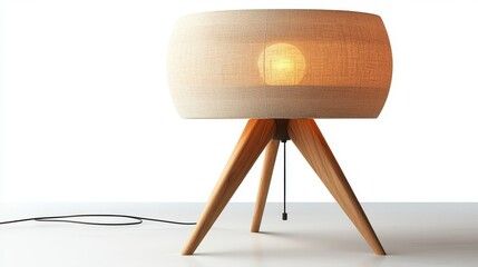 Poster - white wooden modern standing lamp isolated on white or transparent,stock image
