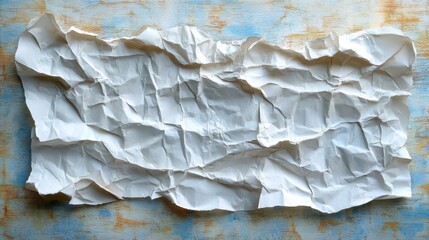 Poster - wrinkled white torn checkered paper,stock image