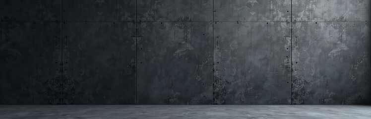 Aufkleber - A Dark, Rough Concrete Wall Serves As A Textured Background For Designs In A Web Banner Format With Ample Space To Spare.