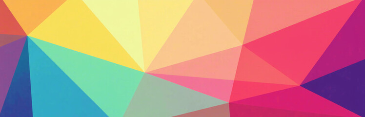 Aufkleber - A Modern Web Banner Features A Colorful And Bright Abstract Background With Geometric Shapes Like Triangles And Color Gradients.