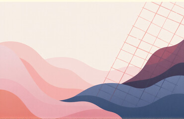 Poster - Abstract Background In Soft Pastels With Geometric Shapes, Diagonal Lines, And Varying Shades Of Dark And Light.