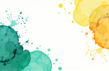 Aufkleber - Abstract Colorful Art Background With Copy Space For Web Banner Featuring A Green Blue Yellow Watercolor Splash Effect.