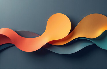 Aufkleber - Abstract Design Elements Include Geometric Shapes, Gradients, And Metallic Effects On A Wide Panoramic Background With A Matte Finish.
