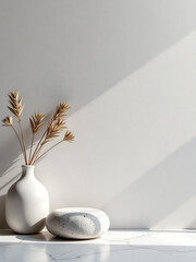Poster - Beautiful Stone Background With Copy Space For Text And Product Images, Suitable For Use As A Wide Banner Or 3d Display.