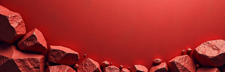 Aufkleber - Bright Red Grunge Background Features A Textured Rock Pattern And Warm Red Stone Elements With Ample Space For Design.
