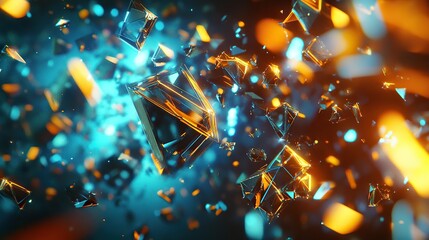 Poster - a dynamic collision of polygonal fragments suspended in motion