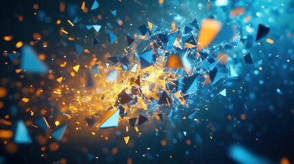 Poster - a dynamic collision of polygonal fragments suspended in motion