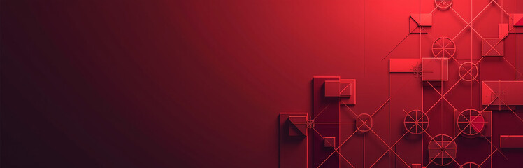 Aufkleber - Geometric Pattern On Dark Abstract Red Background Allows For Modern Web Banners And Creative Designs To Take Center Stage Easily.