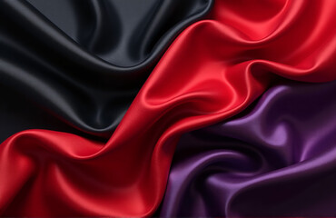 Aufkleber - Luxurious Black, Red, And Purple Silks And Satins Provide A Rich Background For Web Banners And Promotional Materials With Plenty Of Copy Space.