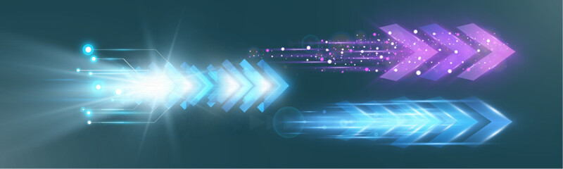 Aufkleber - 	
Futuristic speed background with glowing arrows, motion blur, digital technology concept, fast-moving elements, dynamic light trails, high-tech energy flow, acceleration effect, sci-fi motion design
