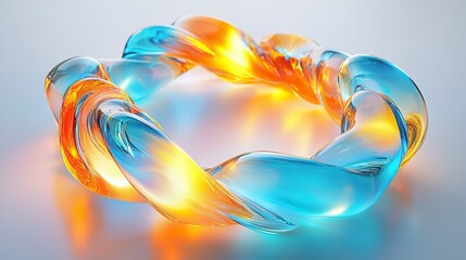 Poster - a loop of energy-twined glass rings