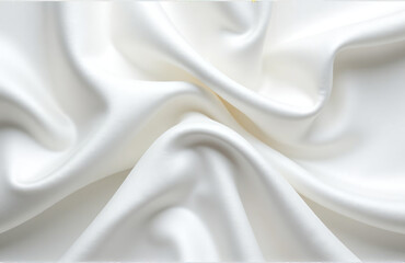 Poster - Soft White Folds Of Satin Fabric Create A Beautiful And Elegant Background For Your Design To Shine.
