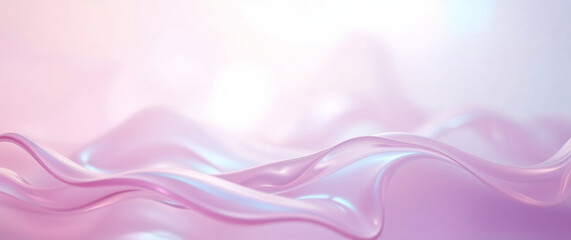 Leinwandbilder - Pink and blue iridescent waves creating an abstract background