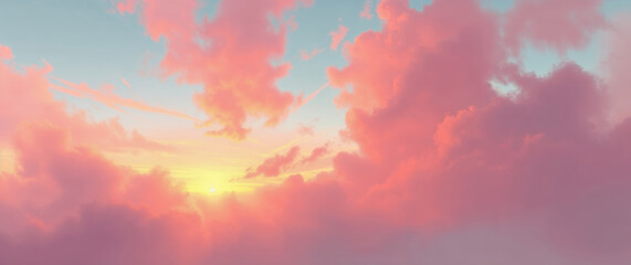 Aufkleber - Pink and orange clouds covering the setting sun during golden hour