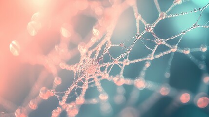 Poster - a mesmerizing fractal web illuminated with diffused lighting from inside