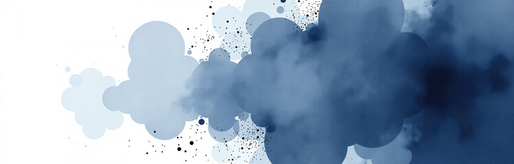 Aufkleber - Watercolor Artwork Featuring Dark Aquarelle Background And Ample Copy Space Ideal For Creative Web Banners And Designs.