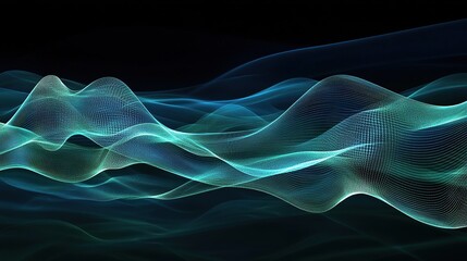 Leinwandbilder - Cascading layers of glowing glassy waveforms
